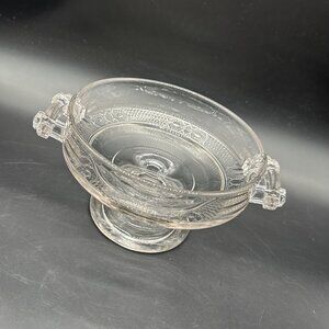 Antique Compote Bowl EAPG Doyle and Co 1891 Clear UV Glows Vintage Centerpiece